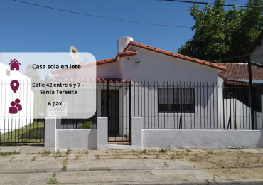 Alq temporario casa sola en lote